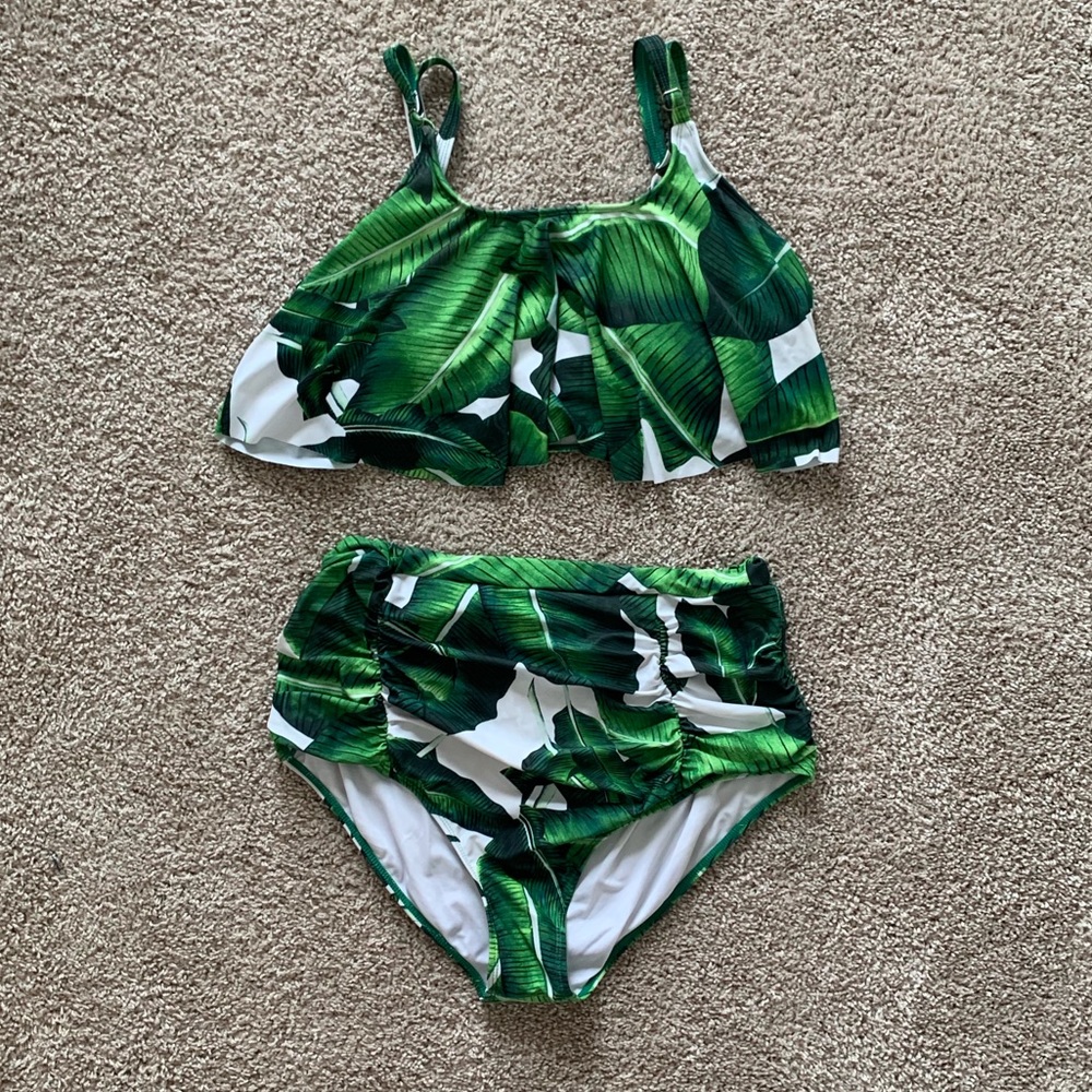 Two piece high waisted swim suit
